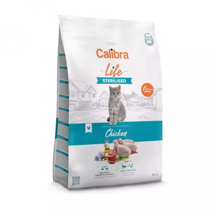Calibra Cat Life Sterilised Chicken 6kg / Alimento seco para gatos esterilizados/cas­trados con pollo, incluido el pollo fresco. - 1