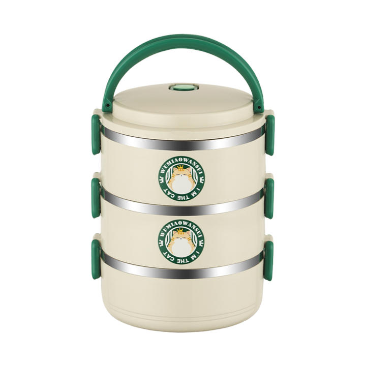 Lunch Box, Stackable 3 Layers Containers, Portable 2100ML Large Capacity Leakproof Bento Box, Lunch Box for Kids and Adults