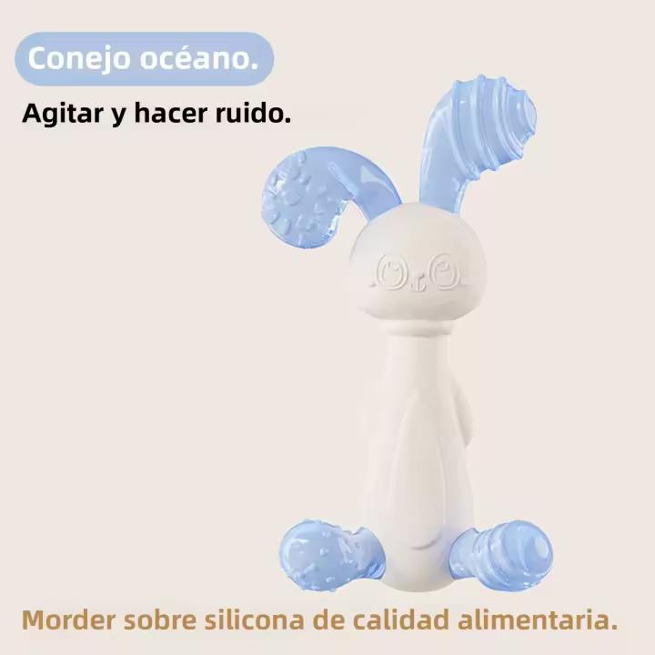 1PC Juguete Antienherrumbre Para Bebé Dientes De Silicona Colores Conejo Mordedor Deporte Y Juego Para Bebés - 1