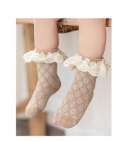 Calcetines Largos De Encaje Para Bebés Y Niñas Recién Nacidos Con Flor Cotton Suave Para Otoño Primavera Adecuados Para 0-5 Años - details 5