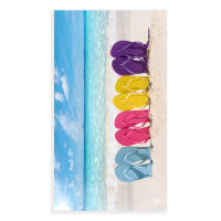 Manterol - Toalla de playa sandalias. Tejido liso por un lado y rizo por el otro. Super ligera y absorbente. - details 1