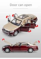 Nueva Modelo De Coche Maybach S600 En Escala 1:24 Metálico De Simulación Alta Con Puertas Abatibles Juguetes Regalo Para Adolescentes Y Adultos - details 4