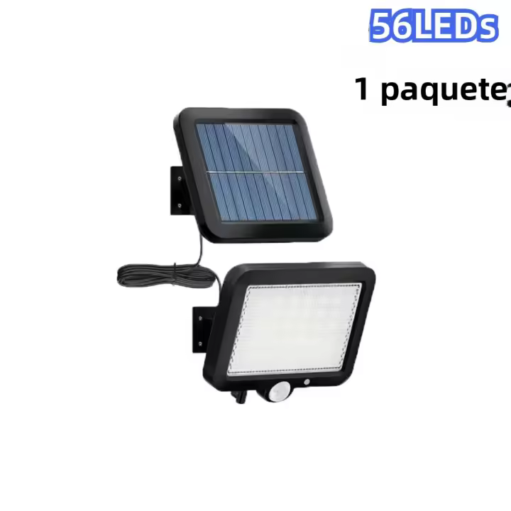 Luz Solar Exterior Con Reflector Y 3 Modos De Iluminación Sensor De Movimiento IP65 Impermeable Para Jardín Patio Luz De Pared Moderna LED - 1