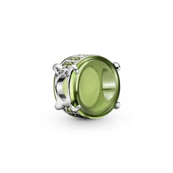 Encanto Ovalado de Plata Pandora con Cabujón Verde - Joyería Mujer - 1