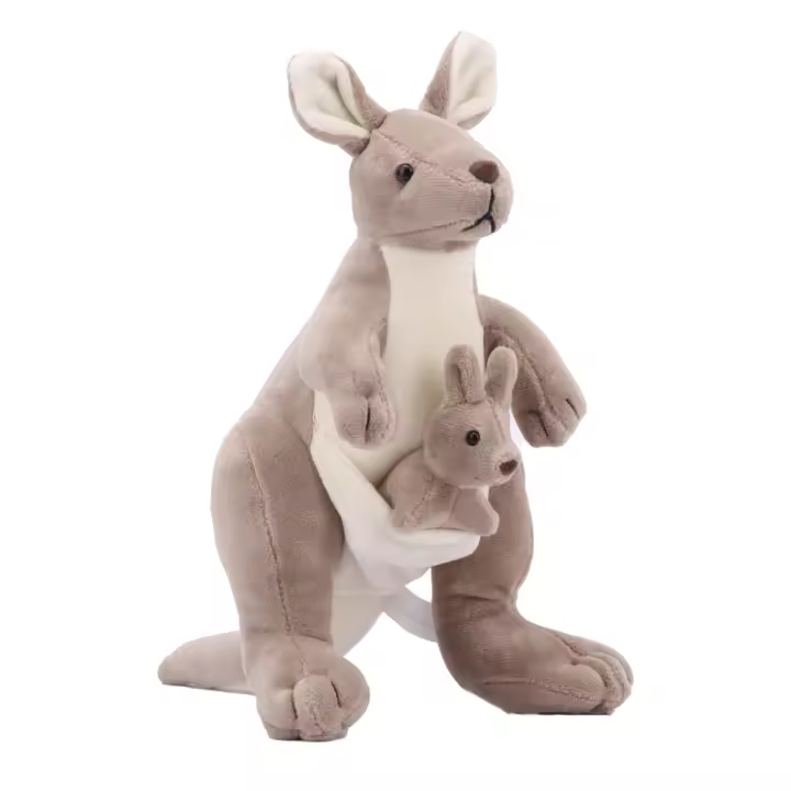 Muñeco De Peluche Kangaroo Con Madre Y Bebé Creativo Regalo De Cumpleaños Para Niños Relleno De Algodón PP Material De Algodón - 1