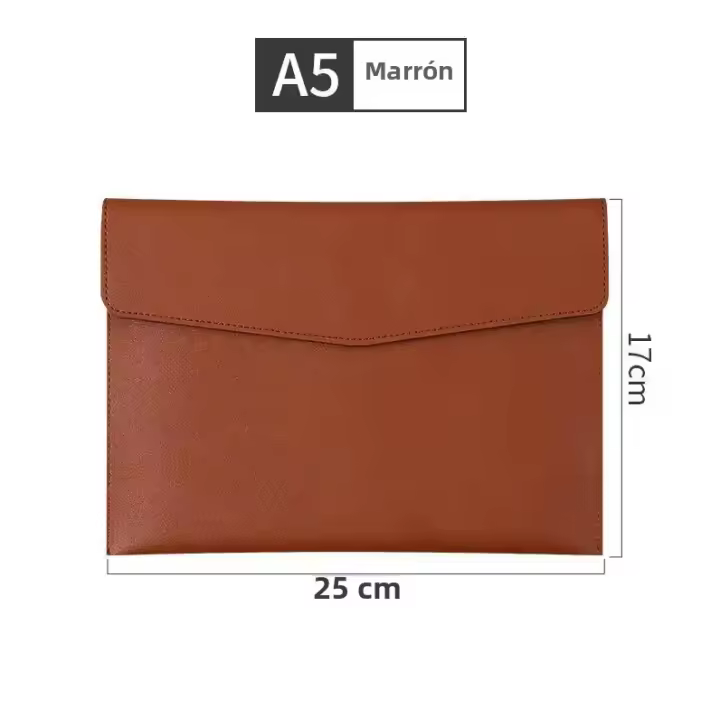 Bolsa De Documentos MoeTron De Cuero PU Calidad A5 Envelope Porta Documentos A6 Monedero Organizador De Archivos Para Mujer - 1