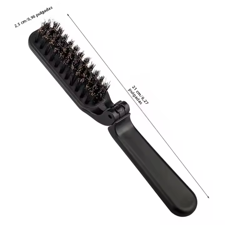 Cepillo De Barba Para Hombres Con Pelo De Cerdo Suave Cepillo De Afeitar Plegable Para Barba Y Bigote Peine Para Peluquería Y Estilizado De Cabello - 1