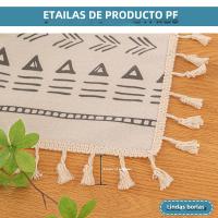 Mantel Bohemio Vintage Con Borlas Impermeable De Algodón Y Lino Para Exterior Protector De Mesa Sin Arrugas Rectangular - details 26