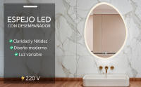 Marctani Espejo Baño Irregular con Luz LED Regulable en 3 Colores - Espejo de Pared ANTIVAHO con Ajuste de Brillo con Memoria e Interruptor Táctil - Espejos Inteligente - details 0