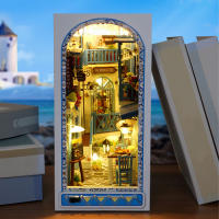 Kit De Miniatura De Librería DIY Nook Casa De Muñecas Insert Dollhouse Model Roombox Construcción Kit De Estante De Libros Madera Juguetes Bookend Para Regalos De Navidad - details 10