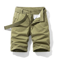 Shorts De Verano Para Hombre Puro Algodón Con Multiple Bolsillos Trabajo Casual Cintura Media Pierna Recta Overbice Longitud De Rodilla Playa - details 6