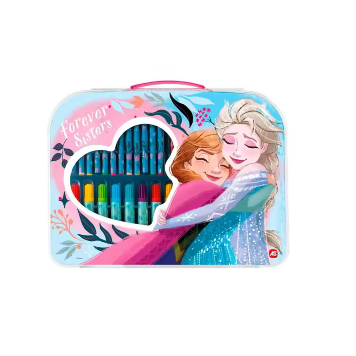 Maletín De Actividades Artísitcas Frozen Con 12 Crayones, 12 Rotuladores, 6 Lápices De Colores, Regla, Lápiz, Borrador Y Sacapuntas.32X25X2 Cm (Cefa 21879) - 1