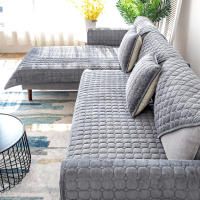 Cubierta De Sofá Universal De Peluche Gruesa Antideslizante Para Sala De Estar Decorativa Tela De Silla De Piso De Poliéster 100% Estilo Sólido - details 13
