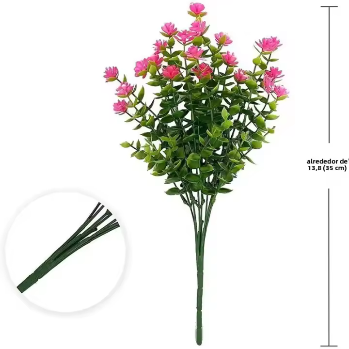 Ramo De Hojas De Eucalipto Artificiales Para Decoración De Hogar Jardín Navidad Boda DIY Accesorios Para Vaso Bonsái Flores Falsas De Plástico Para Todas Las Estaciones - 1