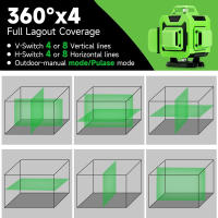 Nivel De Láser 4D Koopa Tool Con Auto-Nivelación Línea De Cruz Verde 4x360° Profesional Incluye Soporte Y Bolsa Portátil 8/12/16 Líneas - details 2