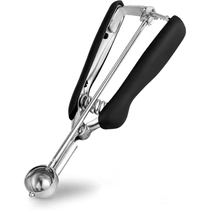 Cuchara para helado - acero inoxidable - 2,5 cm - extra pequeña - cómoda - negra - 1