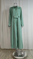 Vestido Largo De Mujer Con Cintura Irregular Manga Larga En Color Sólido Con Encaje Vestido De Oficina Para Primavera Y Verano - details 9