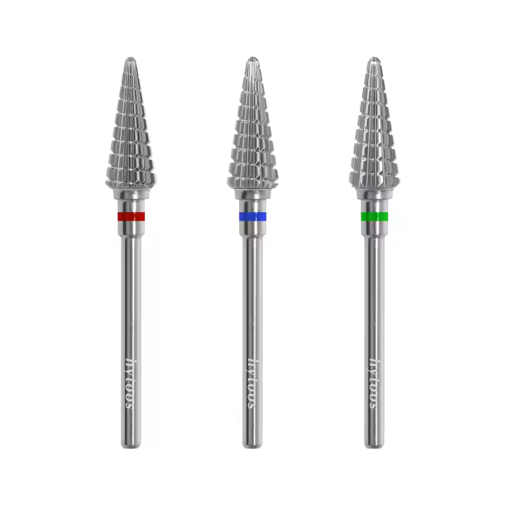 HYTOOS Bits De Taladro Para Uñas Cono Doble 15mm Taper Carburo Herramienta De Limpieza De Cutícula Y Eliminación De Gel Suave - 1