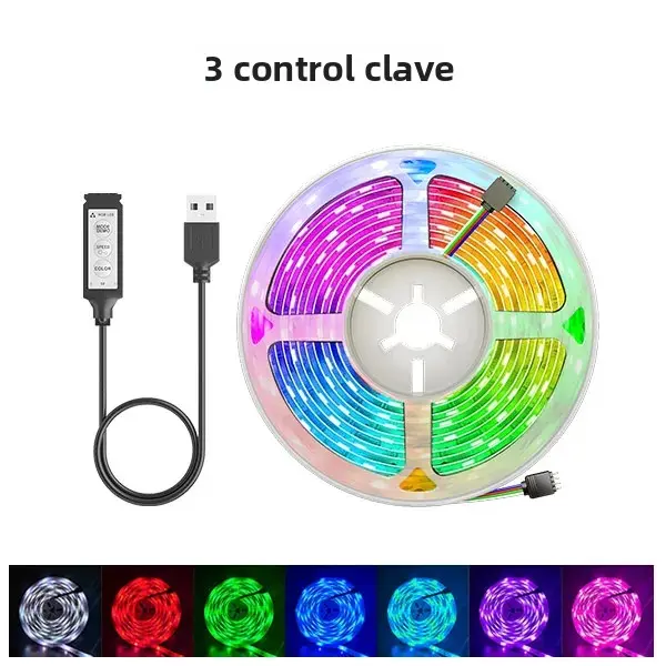 Tira De Luces LED USB 16LED/M 5V Bluetooth RGB Para TV Flexible Luz De Lampara De 5050 Control Por App De Teléfono 1-30m Para Habitación - 1