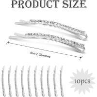 10 horquillas pequeñas con cristales transparentes y brillantes para el pelo, accesorios para el pelo de boda, pinzas para el pelo. - details 0