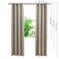 Cortinas De Bloqueo De Luz Negras Para Dormitorio Y Sala De Estar 1 Panel De Poliéster 100% Con Reverso Negro Aislante Térmico - details 7