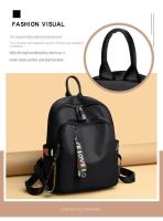 Mochila Grande De PU Negro Para Mujer Bolsa De Viaje Solida Harajuku Estudiante Escuela Unisex Mochila De Alta Calle - details 9
