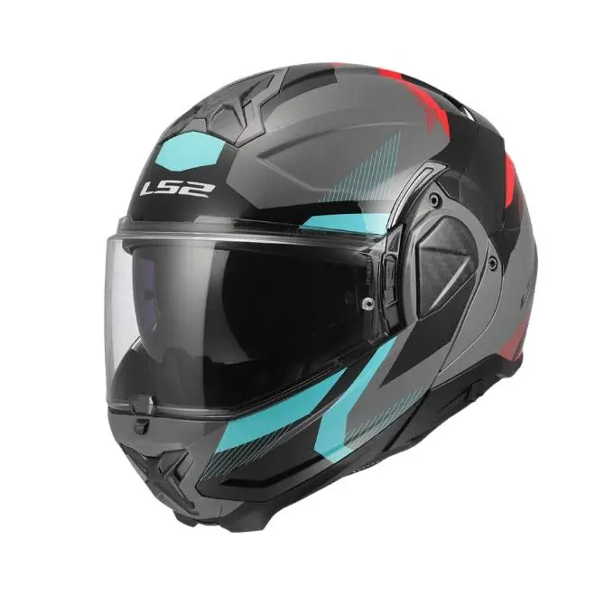 Casco modular LS2 FF910 Advant II Triple - Nardo Grey Azul Rojo - 1