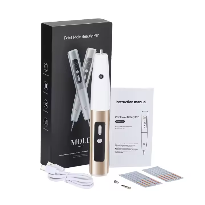 Bolígrafo de escaneo de puntos de belleza de 15 niveles para eliminar lunares, verrugas y pecas, bolígrafo láser para el hogar, instrumento de belleza de punto de luz dorado - 1