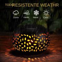 Lámpara Solar LED Para Jardín 1pc Elegante Lámpara De Metal Elíptica Impermeable Con Proyección De Sombras Para Patio Exterior - details 1