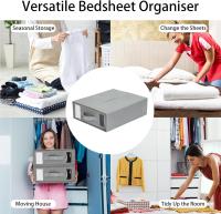 Caja para customar sábanas, paquete de 2, con la tarjeta y la ventana, para guardar sábanas y ropa de Cama (GRIs) - details 1