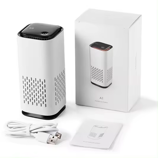 Purificador de aire para mascotas, Purificador de aire para cachorros, Purificador de aire para mascotas para el hogar, Mini purificador de aire portátil para mascotas con elemento de filtro reutilizable para apartamento, dormitorio, oficina (blanco) - 1