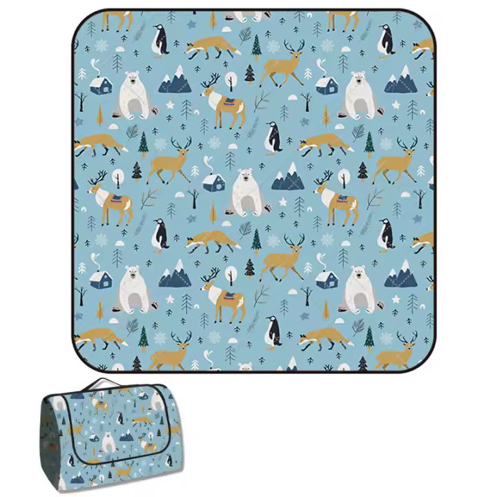 Manta de Picnic Estera Impermeable, Algodón Gruese, Ideal para Frutas, Equipo al Aire Libre, Dibujos Animados - 1