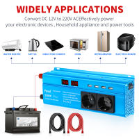 Inversor De Onda Senoidal Pura DC 12V a AC 220V 230V 1500W/2200W/2600W Convertidor De Voltaje Universal Con Enchufe Europeo Accesorios Para Automóvil - details 16