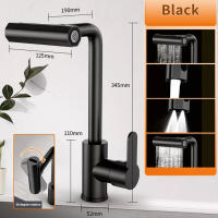 Grifo De Cocina De Acero Inoxidable Con Cabeza De Rociador De Cascada Rotación 360° Agua Caliente Y Fría Mezclador De Fregadero - details 8