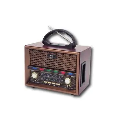 Sami radio clásica grande ac/dc madera bt usb micro-sd luz disco rs-11818 - 1