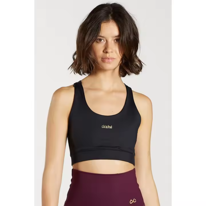 Sujetador Deportivo Mujer  Negro Top Elegant Deporte Yoga Running Gym Ditchil - 1