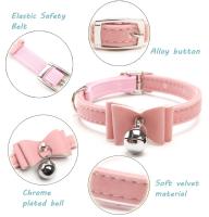 Collar De Gato Elástico Seguro Con Bowtie Y Campana Suave De Velours 6 Colores Collar Para Perro Pequeño Kitten Collar Accesorios Para Mascotas - details 0