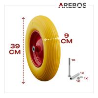 AREBOS - Rueda de Carretilla Obra - caucho macizo PU - 390 mm - max 200 kg - details 24