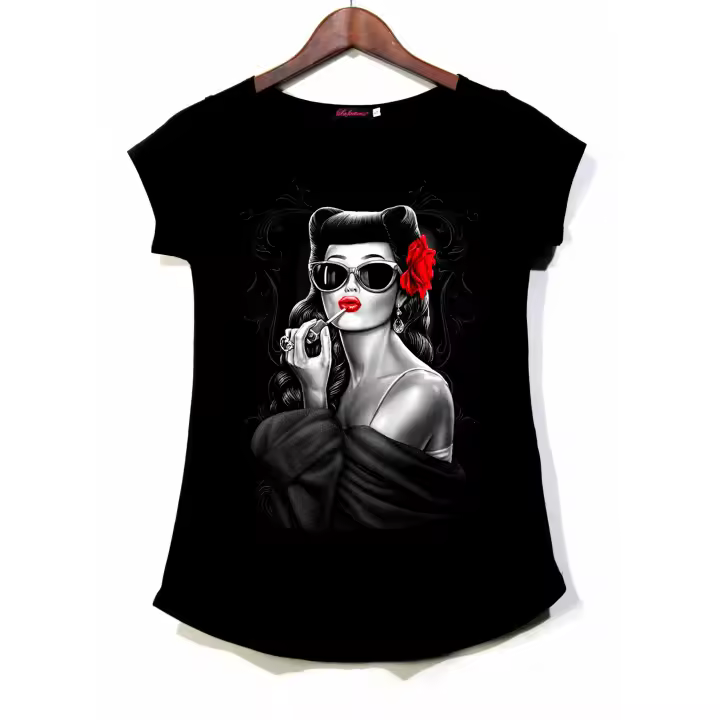La Factoria Camiseta de Algodón con PIN UP - Estampado Personalizado - 1