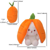 Juguete De Peluche Kawaii Con Diseño De Zorro Reversible Frutas Y Verduras Juguetes Para Niños Regalo De Cumpleaños Con Cierre De Cremallera - details 2