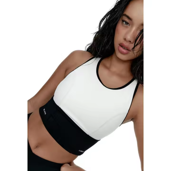 Black Limba Top deportivo sujeción alta Shadow Line - Black & Cream - 1
