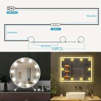 Espejo De Maquillaje Con Luz LED Bombilla USB Cargable Iluminación Para Mesa De Vestir Baño Dimmerizable Luz De Vanidad - details 2