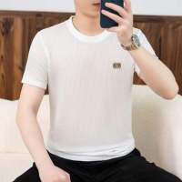 Camiseta De Hombre Verano Transpirable Cuello Redondo Manga Corta Slim Fit Base Media Camiseta De Algodón Para Viajes - details 0