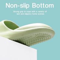 Zapatillas De Casa Para Mujer Súper Suaves Y Transpirables Con Tobillera Abierta Antideslizantes Para Interior Y Baño Color Sólido Minimalista - details 4
