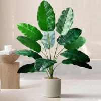Árbol De Palma Tropical Artificial 65-120cm Hojas De Plátano Falsas Toque Real Strelitzia Plantas De Plástico Para Jardín Y Hogar - details 7
