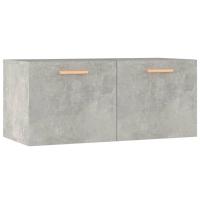 vidaXL Armario de pared madera de ingeniería 80x35x36,5 cm Gris hormigón, Blanco brillante, Roble ahumado Mueble Almacenaje Estantería para Oficina, Estudio, Dormitorio Estantería/Librería/ mueble de Almacenamiento - details 2