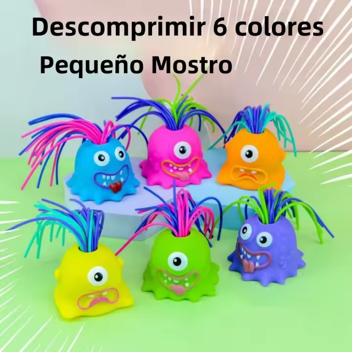 Juguete De Mofa Creativo Y Divertido Pequeño Monstruo Que Silba Juguetes Antiestrés Para Niños Juguete De Sonido De Agarre - 1