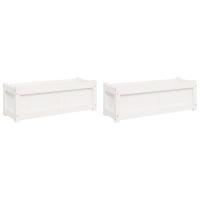 vidaXL Jardineras de exterior 2 unidades madera impregnada de pino Color Pino natural,  Blanco,  Marrón y mas - details 1