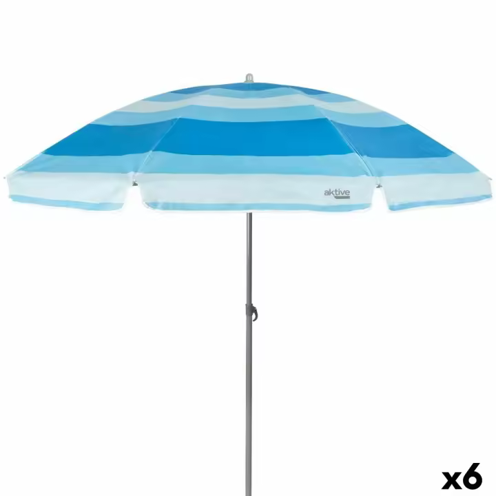 Sombrilla Aktive Azul Poliéster 200 x 194,5 x 200 cm (6 Unidades) - 1