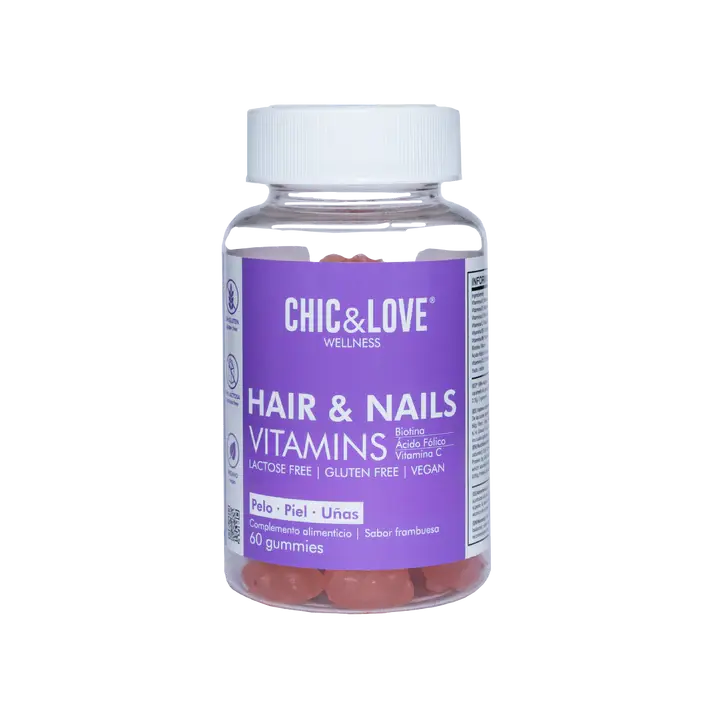 Chic & Love Gominolas Hair & Nails 60 U Sin Gluten Sin Lactosa 5000mcg Biotina - 1